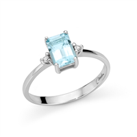 Anello Miluna Donna Acquamarina in Oro Diamante LID3627